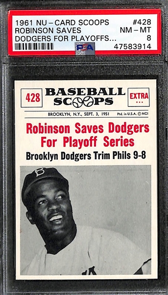 Lot of (7) Graded 1961 NU-Card Scoops w. DiMaggio, Williams, and Mays