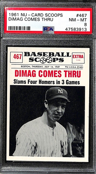 Lot of (7) Graded 1961 NU-Card Scoops w. DiMaggio, Williams, and Mays