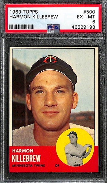 Lot of (4) 1962-1963 PSA Graded Topps Baseball Cards w. 1963 Harmon Killebrew PSA 6