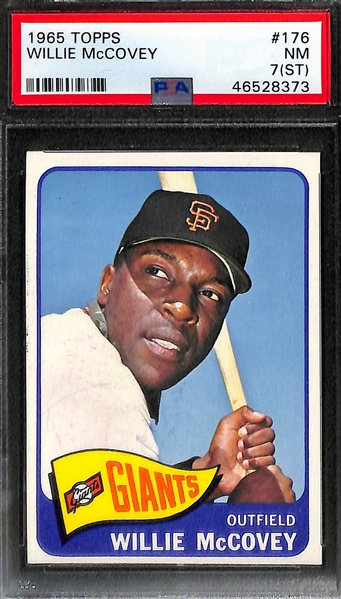 Lot of (3) 1965-1968 PSA Graded Topps Baseball Cards w. Yankees Team, Willie McCovey, and Carl Yastrzemski