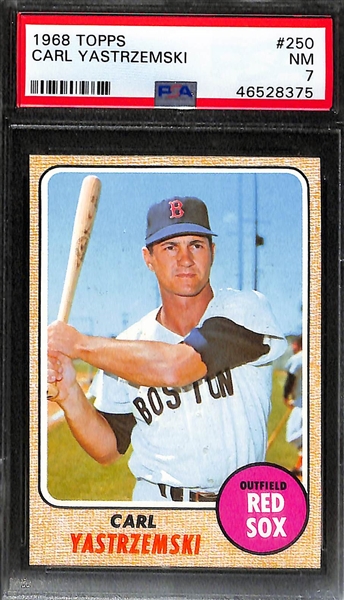 Lot of (3) 1965-1968 PSA Graded Topps Baseball Cards w. Yankees Team, Willie McCovey, and Carl Yastrzemski
