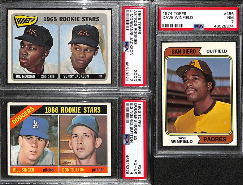Lot of (3) 1965-1974 PSA Graded Topps Baseball Cards w. Joe Morgan Rookie Graded PSA 2
