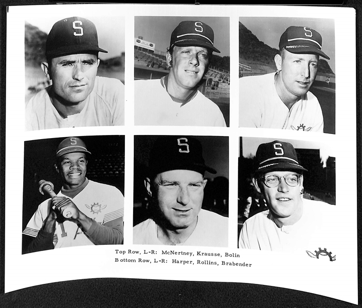 Lot of (5) RARE 1969 Seattle Pilots Photos Inc. 3 Team Photos