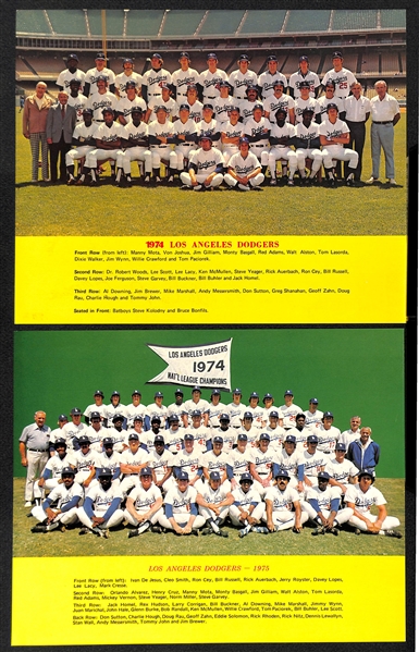Lot of (16) LA Dodgers Souvenir Team Photos (Between 1963 and 1981)