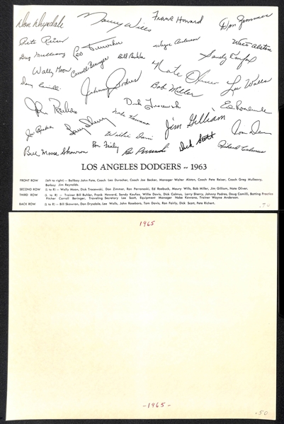 Lot of (16) LA Dodgers Souvenir Team Photos (Between 1963 and 1981)