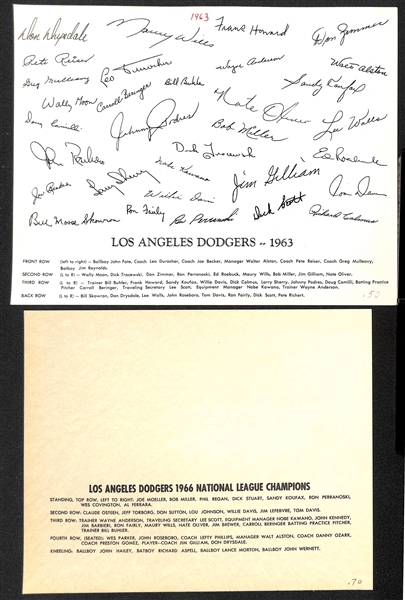 Lot of (16) LA Dodgers Souvenir Team Photos (Between 1963 and 1981)
