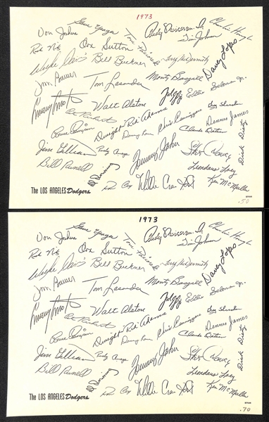 Lot of (16) LA Dodgers Souvenir Team Photos (Between 1963 and 1981)