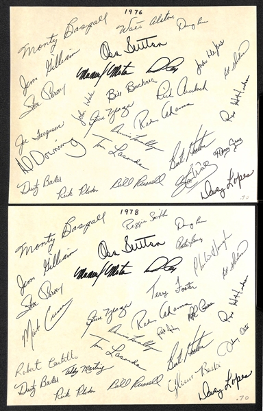 Lot of (16) LA Dodgers Souvenir Team Photos (Between 1963 and 1981)