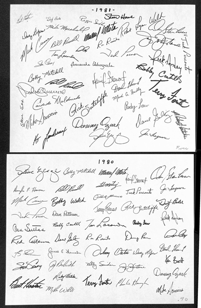 Lot of (16) LA Dodgers Souvenir Team Photos (Between 1963 and 1981)