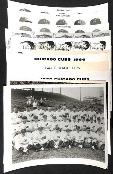 Lot of (12) Chicago Cubs Team Photos Printed in 1950s-1970s