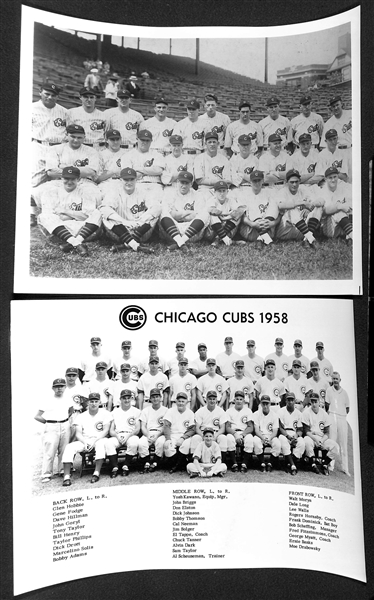 Lot of (12) Chicago Cubs Team Photos Printed in 1950s-1970s