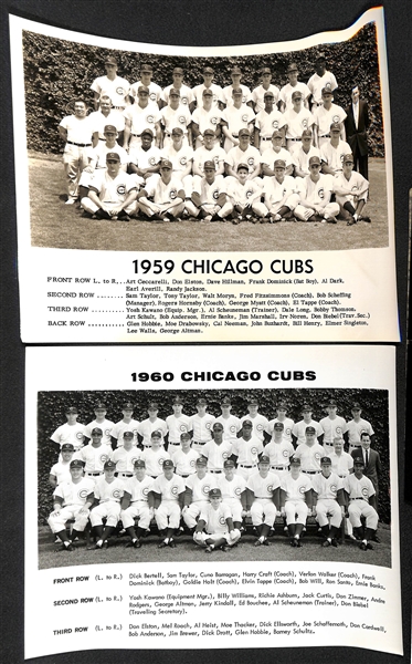 Lot of (12) Chicago Cubs Team Photos Printed in 1950s-1970s