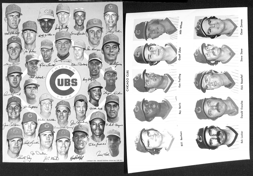 Lot of (12) Chicago Cubs Team Photos Printed in 1950s-1970s