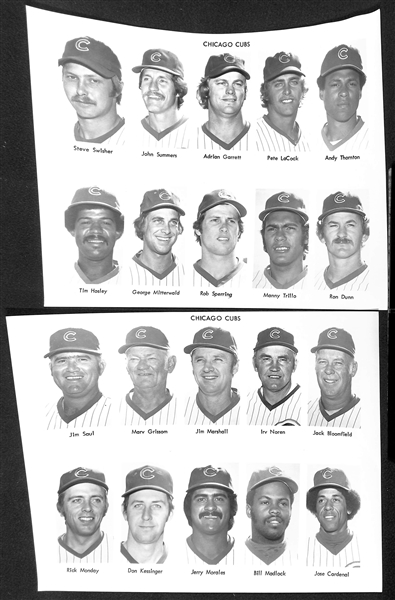 Lot of (12) Chicago Cubs Team Photos Printed in 1950s-1970s