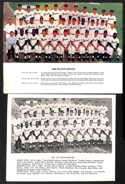 Lot of (39) Milwaukee/Atlanta Braves Team Photos From 1965-1973