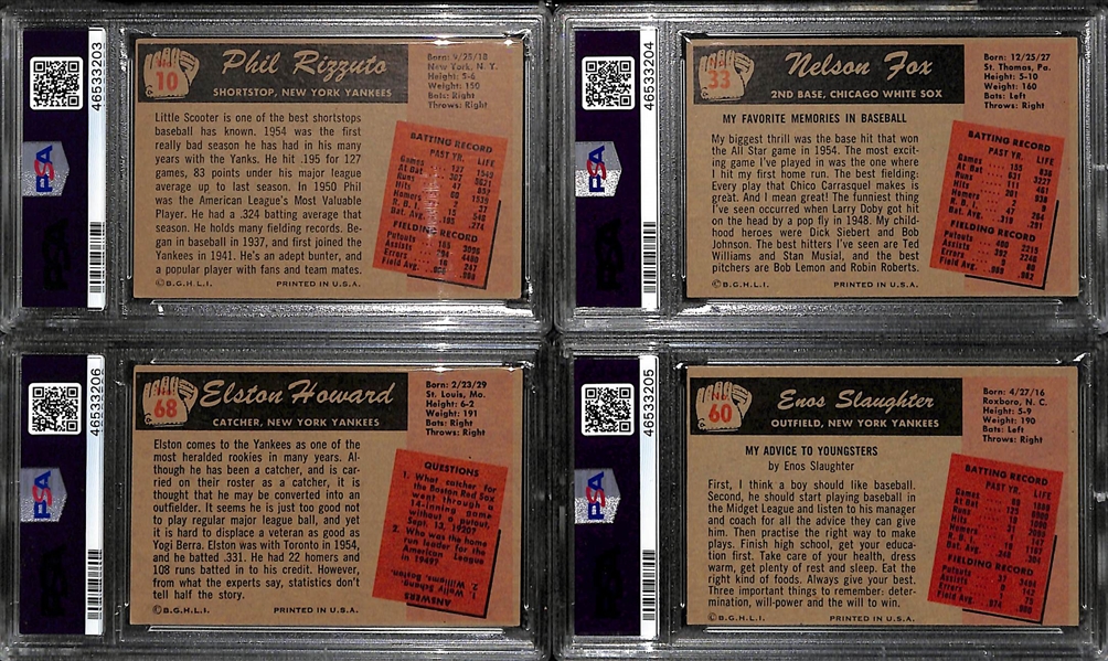 1955 Bowman Partial Baseball Set - 246 of the First 250 Issued Cards w. Phil Rizzuto PSA 5