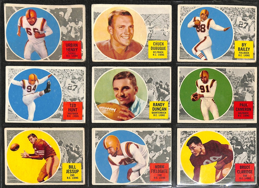 1960 Topps Canadian Football League (CFL) Complete Set of 88 Cards