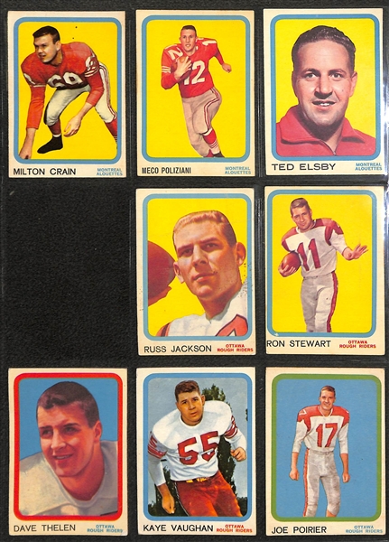 1963 Topps Canadian Football League (CFL) Almost Complete Set - 73 of 88 Cards