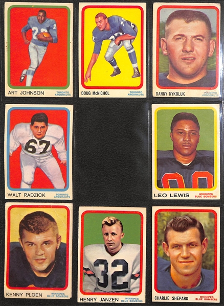 1963 Topps Canadian Football League (CFL) Almost Complete Set - 73 of 88 Cards