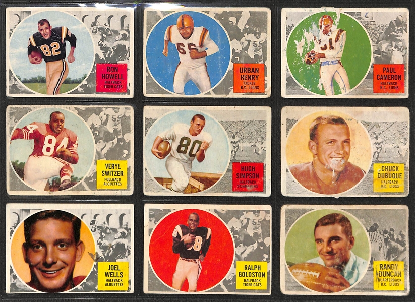 Lot of (89) Different Topps Canadian Football League (CFL) Cards from 1960, 1963, 1964