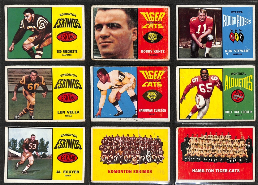 Lot of (89) Different Topps Canadian Football League (CFL) Cards from 1960, 1963, 1964