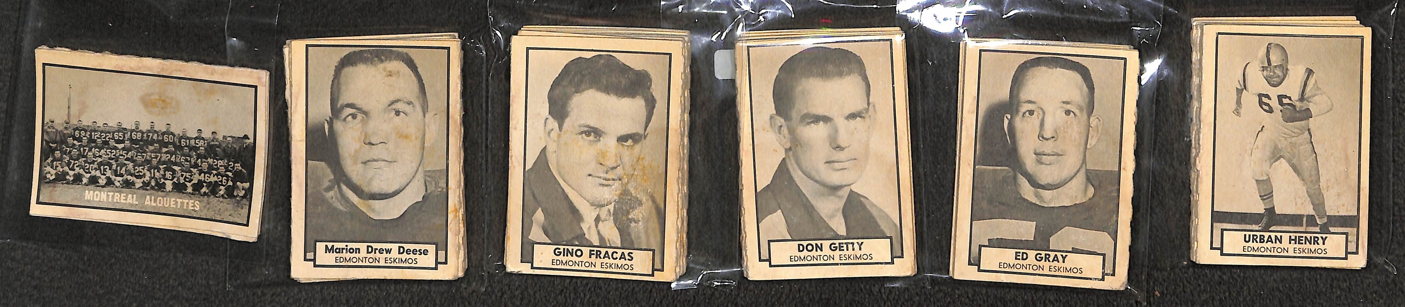 Lot of 250+ Assorted 1962 Topps Canadian Football League Cards