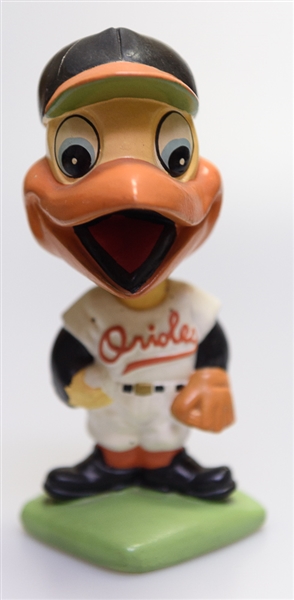 1960s Baltimore Orioles Green Diamond Base Mascot Bird Bobble Head