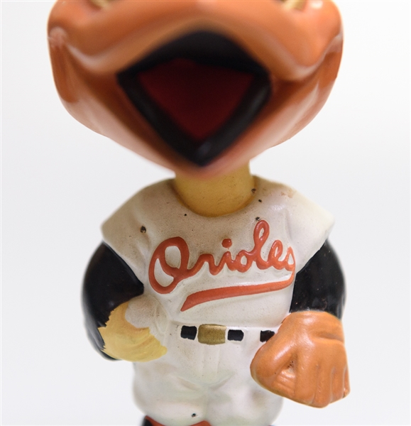 1960s Baltimore Orioles Green Diamond Base Mascot Bird Bobble Head