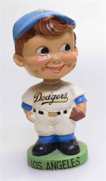 1960s LA Dodgers Green Circle Base Boy Head Bobble Head