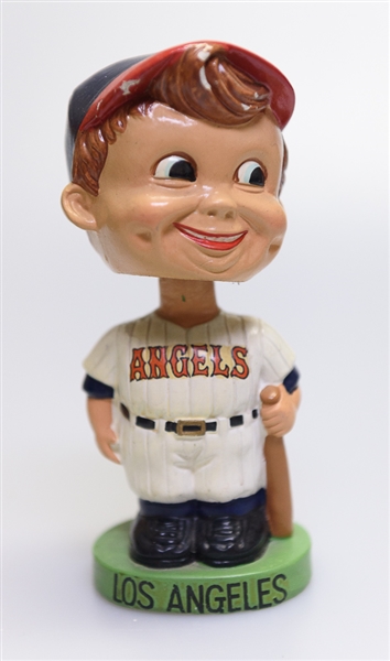 1960s LA Angels Green Circle Base Boy Head Bobble Head