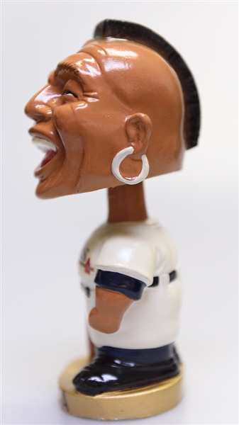 Late 1960s Atlanta Braves Gold Circle Base Braves Mascot Head Chief Nok-A-Homa Bobble Head w. Original Box