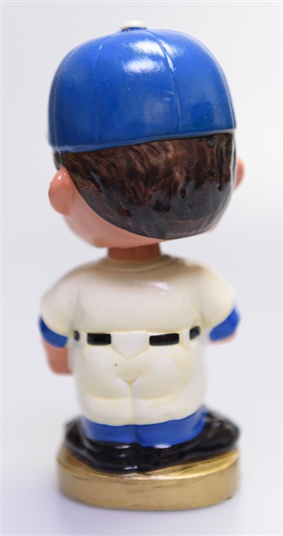 Late 1960s LA Dodgers Gold Circle Base Boy Head Bobble Head w. Original Box