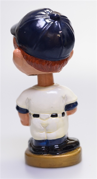 Late 1960s California Angels Gold Circle Base Boy Head Bobble Head w. Original Box