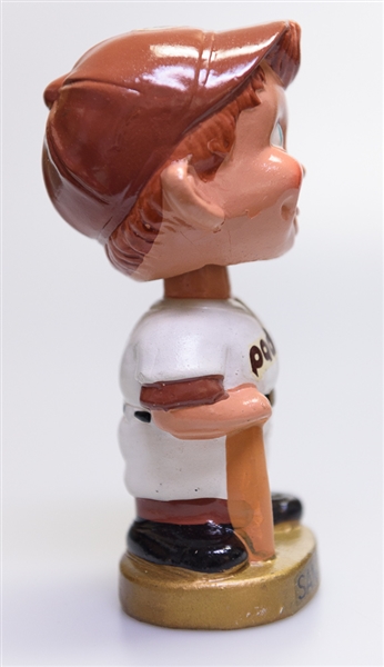 Late 1960s San Diego Padres Gold Circle Base Boy Head Bobble Head w. Original Box