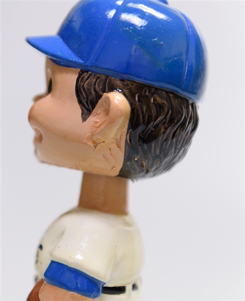Late 1960s Kansas City Royals Gold Circle Base Boy Head Bobble Head w. Original Box
