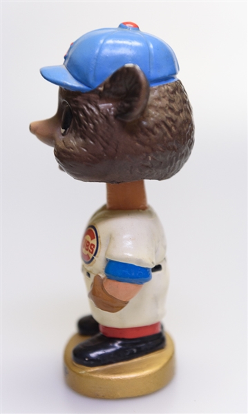 1960s Chicago Cubs Gold Circle Base Mascot Bear Head Bobble Head 