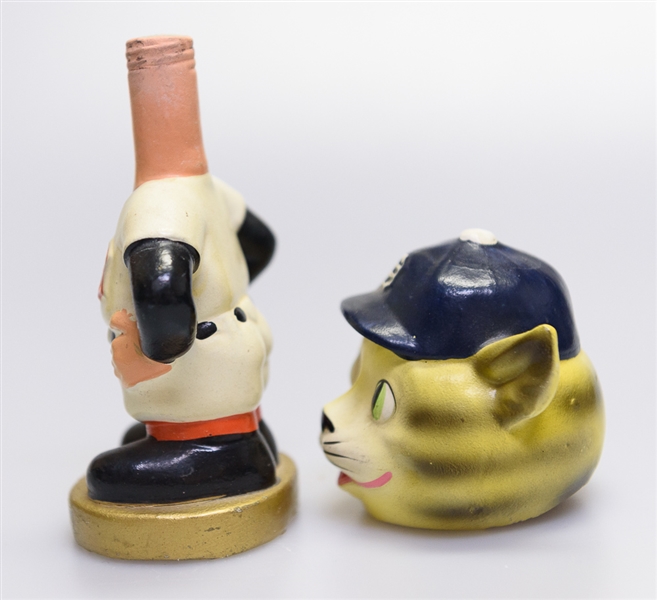 1960s Detroit Tigers Gold Circle Base Mascot Head Bobble Head