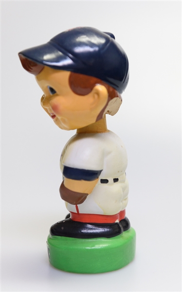 Lot of (2) Bobble Heads - 1980s Toronto Bluejays Green Circle Base Boy Head & 1980s Boston Red Sox Green Circle Base Boy Head