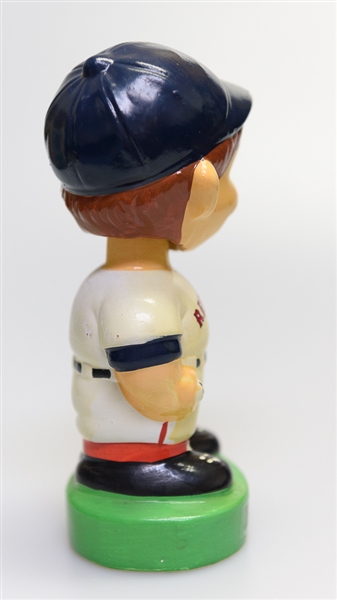 Lot of (2) Bobble Heads - 1980s Toronto Bluejays Green Circle Base Boy Head & 1980s Boston Red Sox Green Circle Base Boy Head