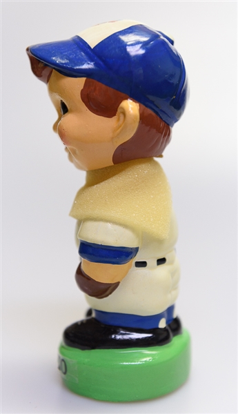 Lot of (2) Bobble Heads - 1980s Toronto Bluejays Green Circle Base Boy Head & 1980s Boston Red Sox Green Circle Base Boy Head
