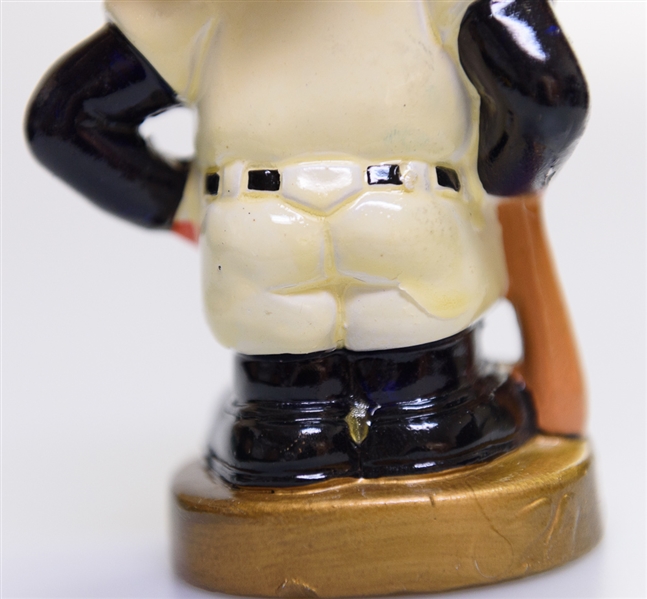 1970s Cleveland Indian Gold Circle Base Mascot Head Wahoo w. Original Box