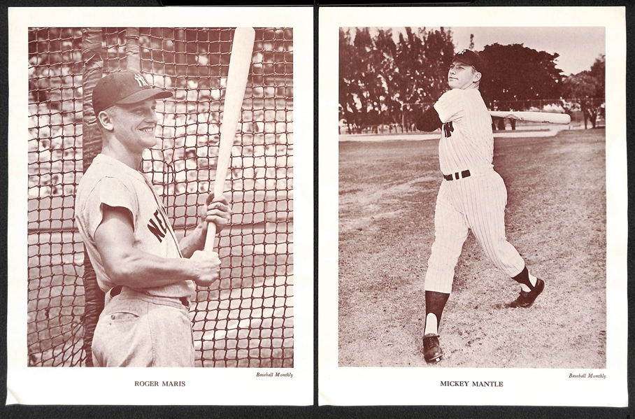 1962 M118 Baseball Monthly Premiums - Mickey Mantle and Roger Maris