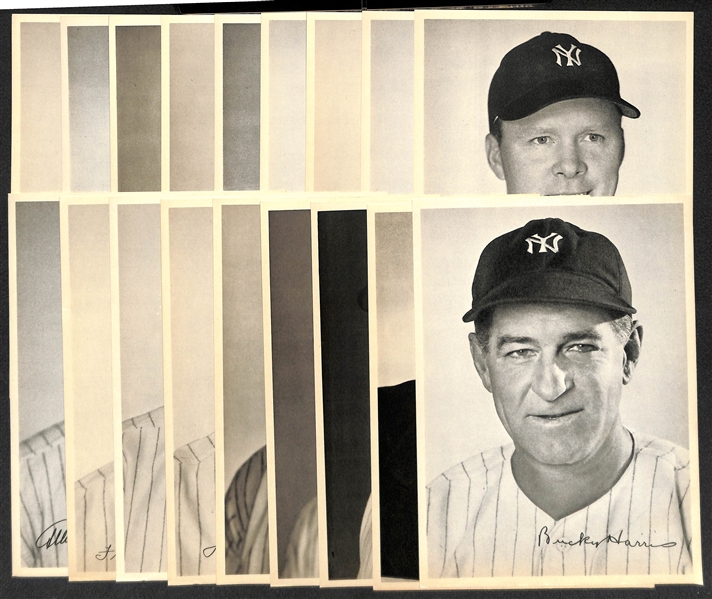Lot of (18) c. 1948 Yankees Photo Pack Premiums w. (2) DiMaggio, (2) Rizzuto, Berra, Stengel, Dickey
