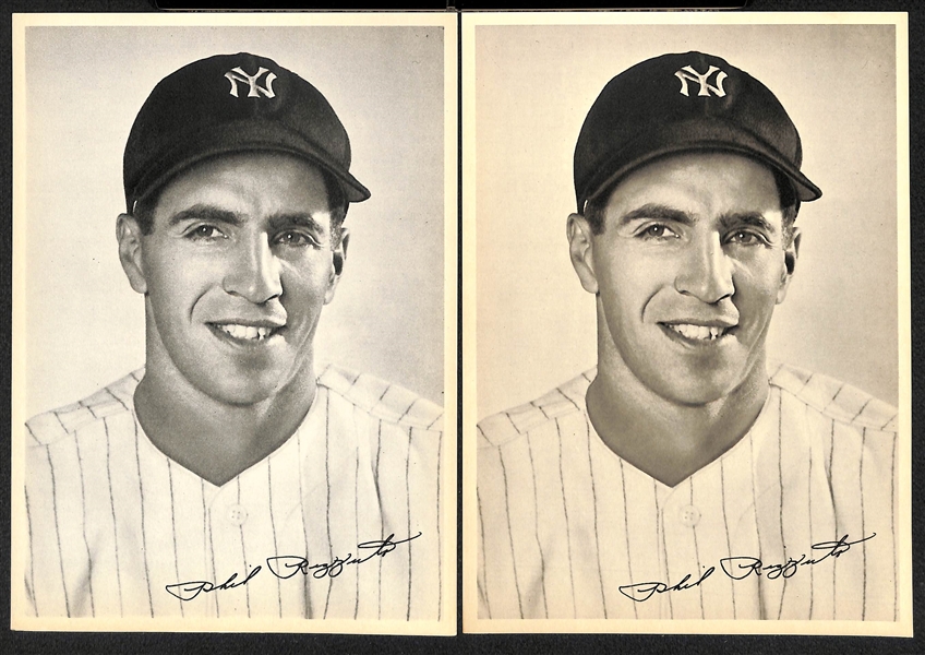 Lot of (18) c. 1948 Yankees Photo Pack Premiums w. (2) DiMaggio, (2) Rizzuto, Berra, Stengel, Dickey