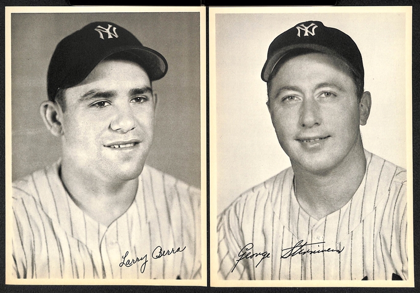 Lot of (18) c. 1948 Yankees Photo Pack Premiums w. (2) DiMaggio, (2) Rizzuto, Berra, Stengel, Dickey