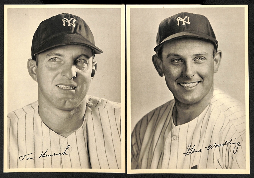 Lot of (18) c. 1948 Yankees Photo Pack Premiums w. (2) DiMaggio, (2) Rizzuto, Berra, Stengel, Dickey