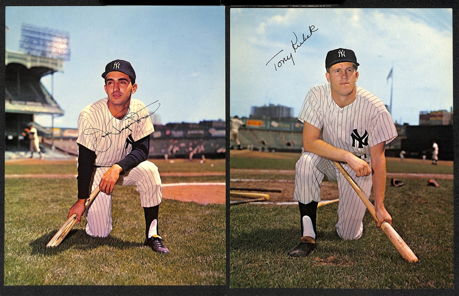 Lot of (8) Rare 1960s New York Yankees Pan American 8x10 Photo Premiums w. Mantle & Maris (Includes Original Envelope)