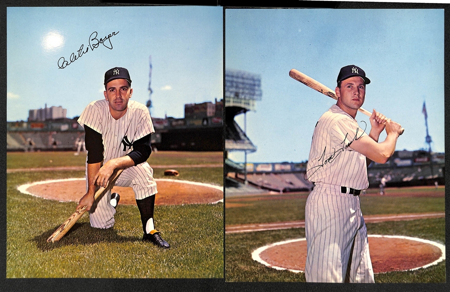 Lot of (8) Rare 1960s New York Yankees Pan American 8x10 Photo Premiums w. Mantle & Maris (Includes Original Envelope)