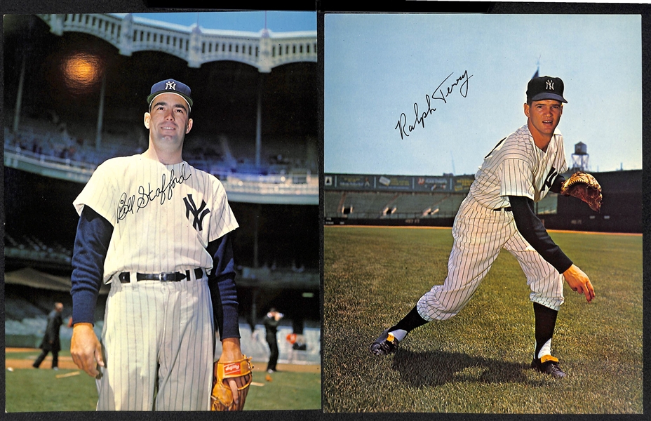 Lot of (8) Rare 1960s New York Yankees Pan American 8x10 Photo Premiums w. Mantle & Maris (Includes Original Envelope)