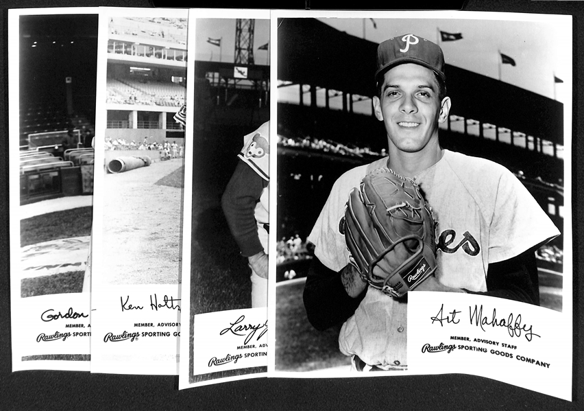 Lot of (4) 1960s Rawlings Advisory Staff 8x10 Photos (Art Mahaffy, Larry Jackson, Ken Holtzman, Gordon Coleman)